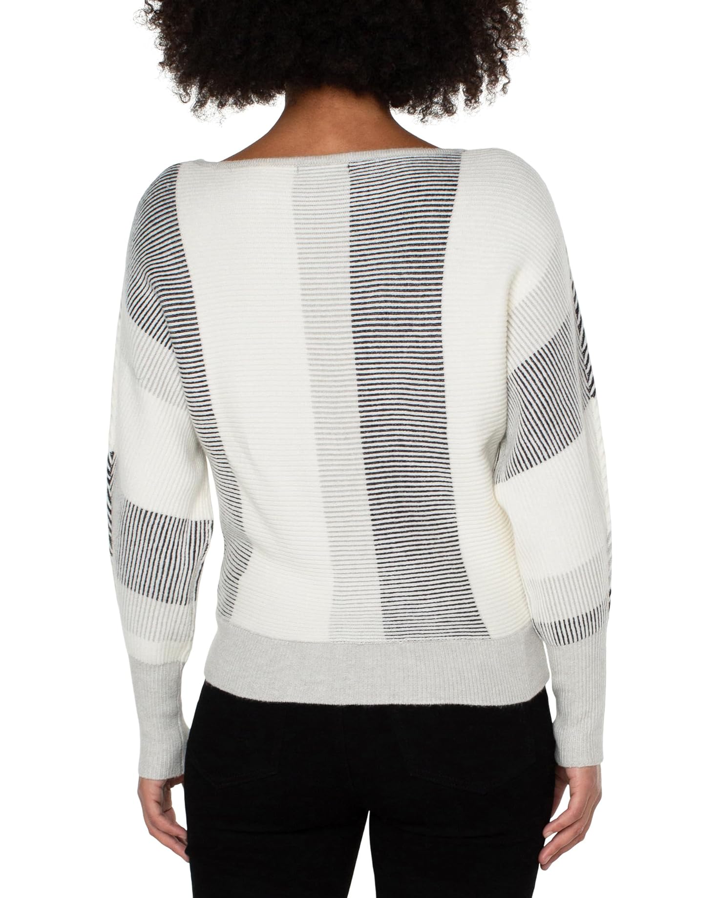 Boatneck Dolman Sweater with Colorblock Detail