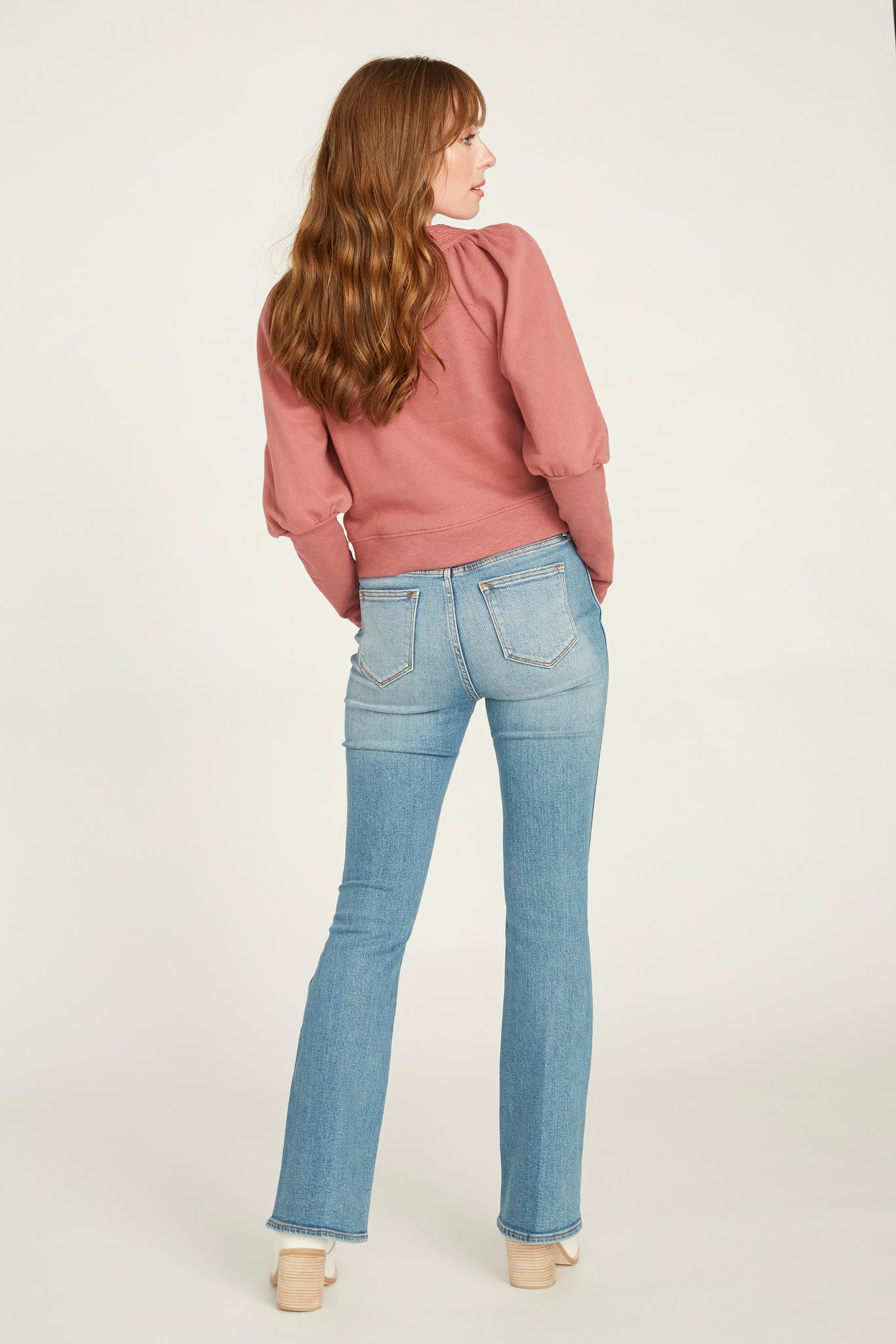Lena Boot Cut with Button Fly in Light Wash  - SALE