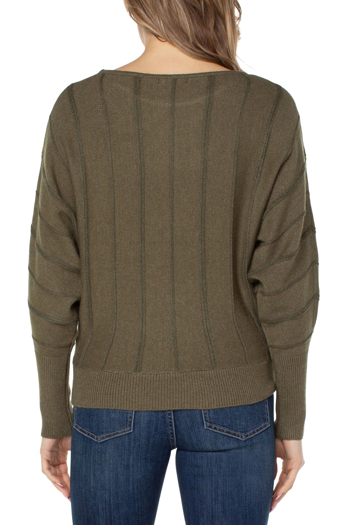 Long Sleeve Dolman Sweater With Stripe - SALE