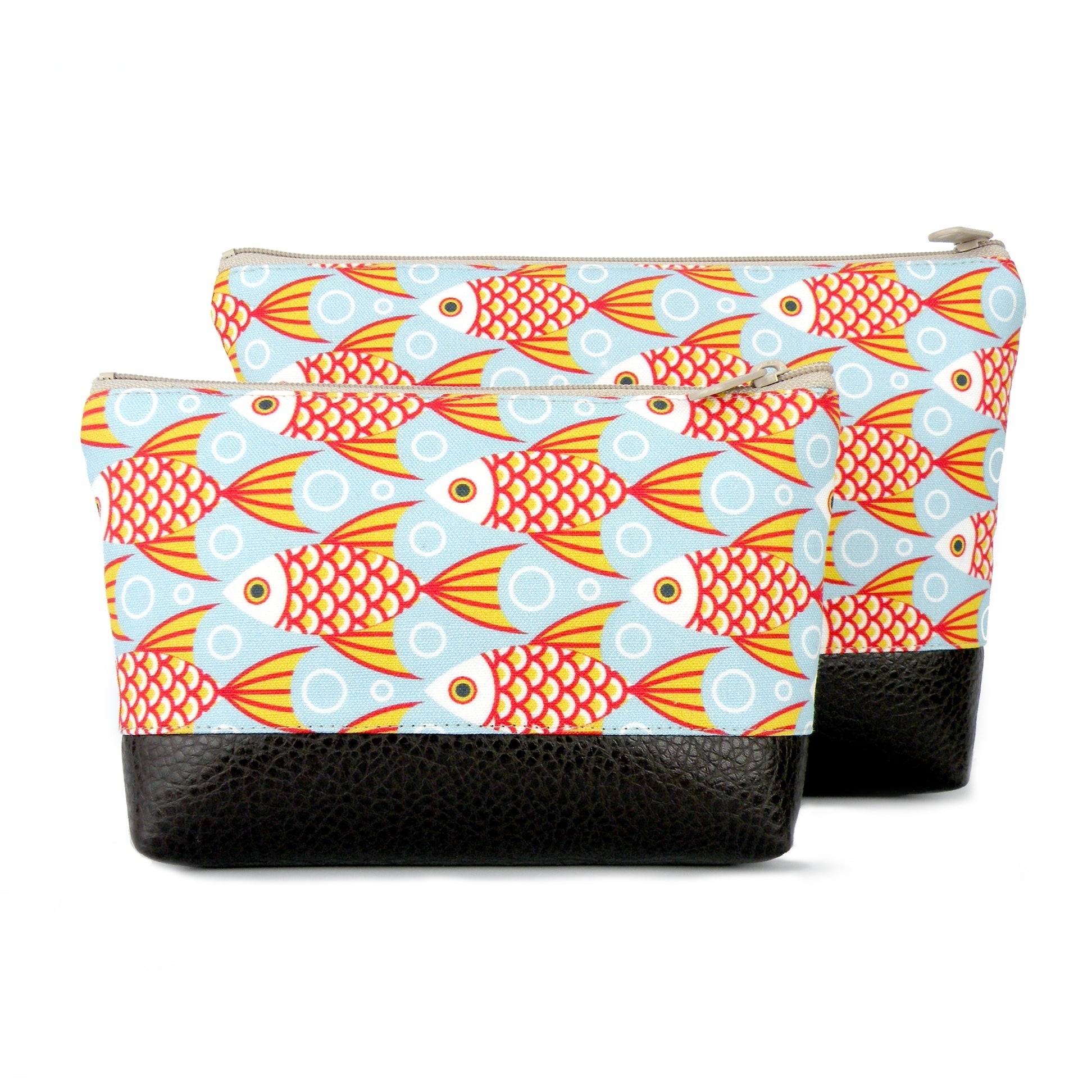Small Cosmetic Clutch in Goldfish Linen