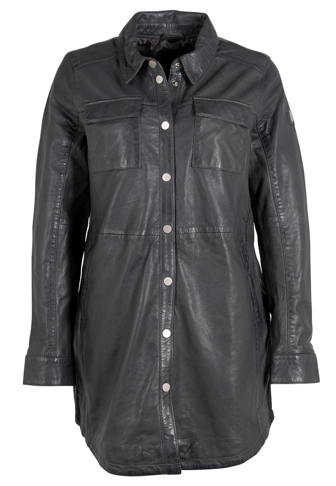 Miha RF Leather Jacket - Anthra Gray