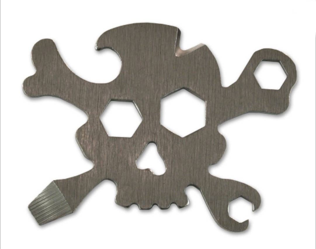 Pirate Multi-Tool (steel skull & bones) "7-in-1 tool"