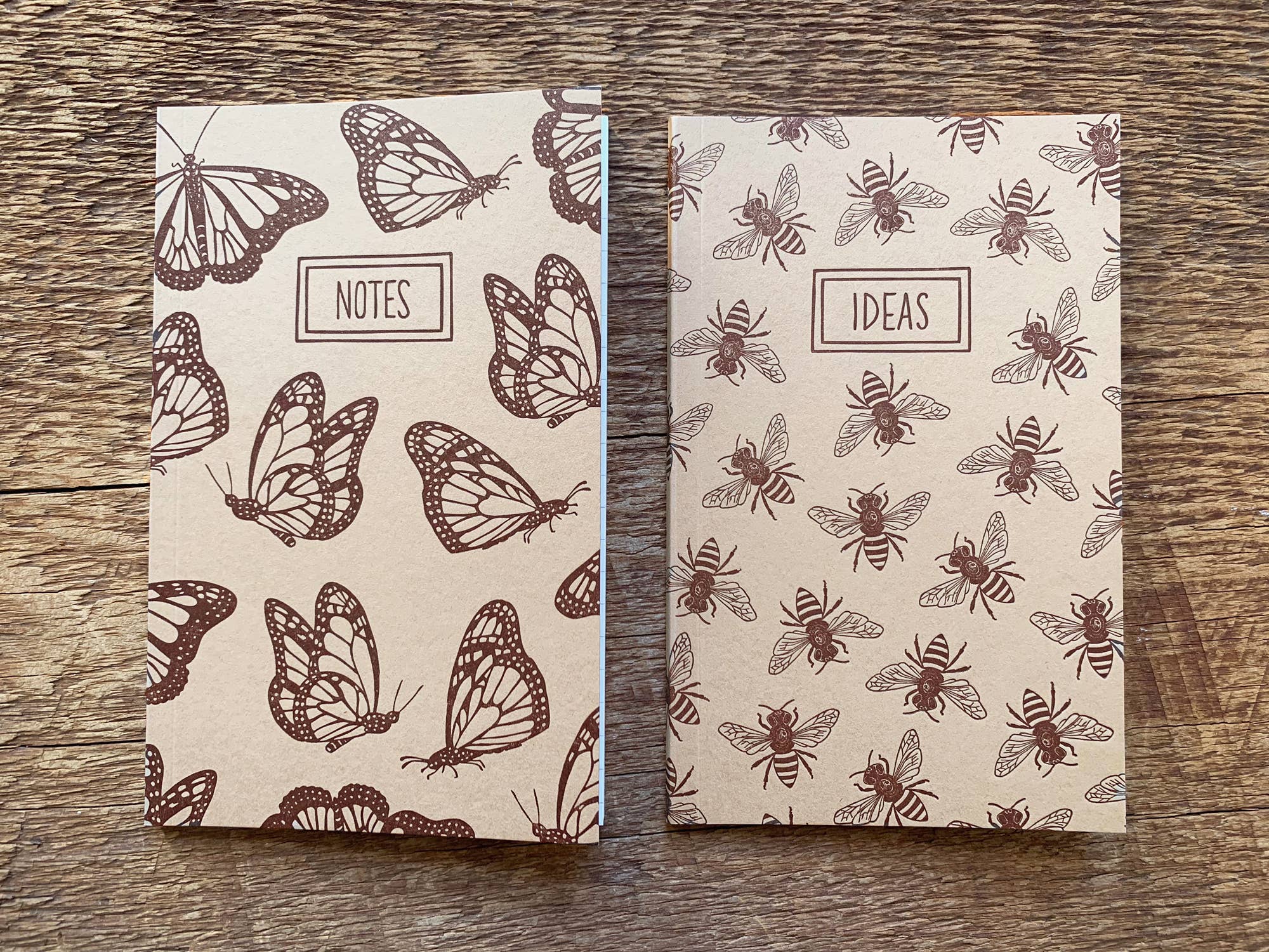 Honey Bees & Monarchs Pocket Notebook, Set of 2