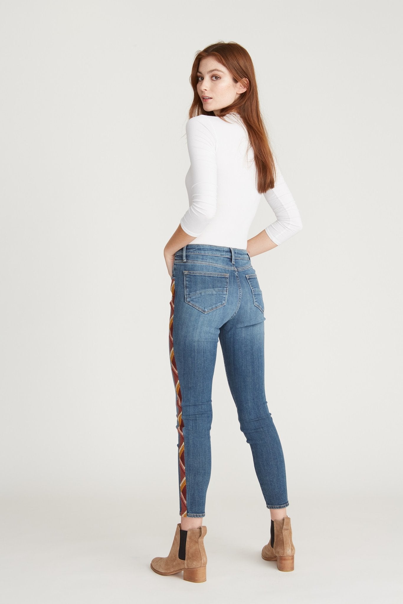 Jackie High Rise Skinny (Aztec Embroidered)