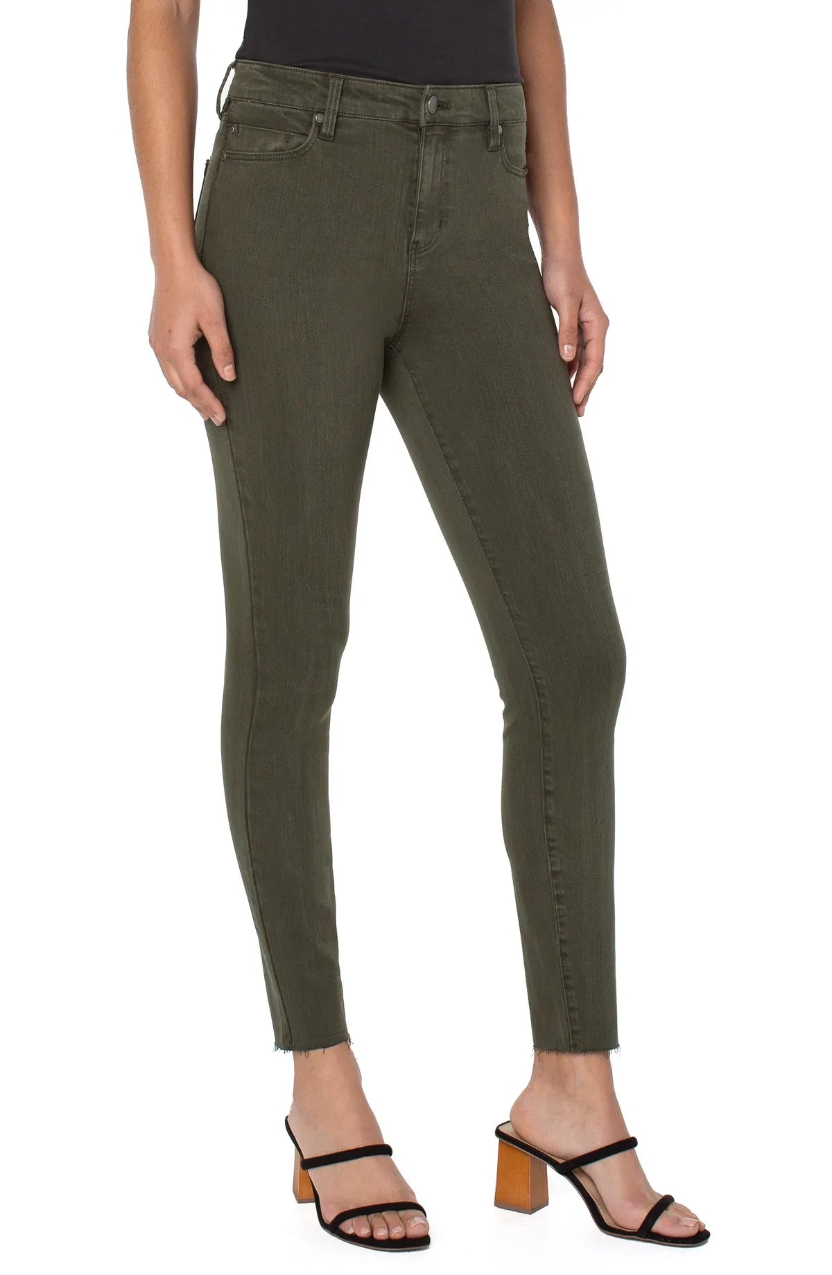 Abby High Rise Ankle Skinny with Cut Hem - Grass Fed