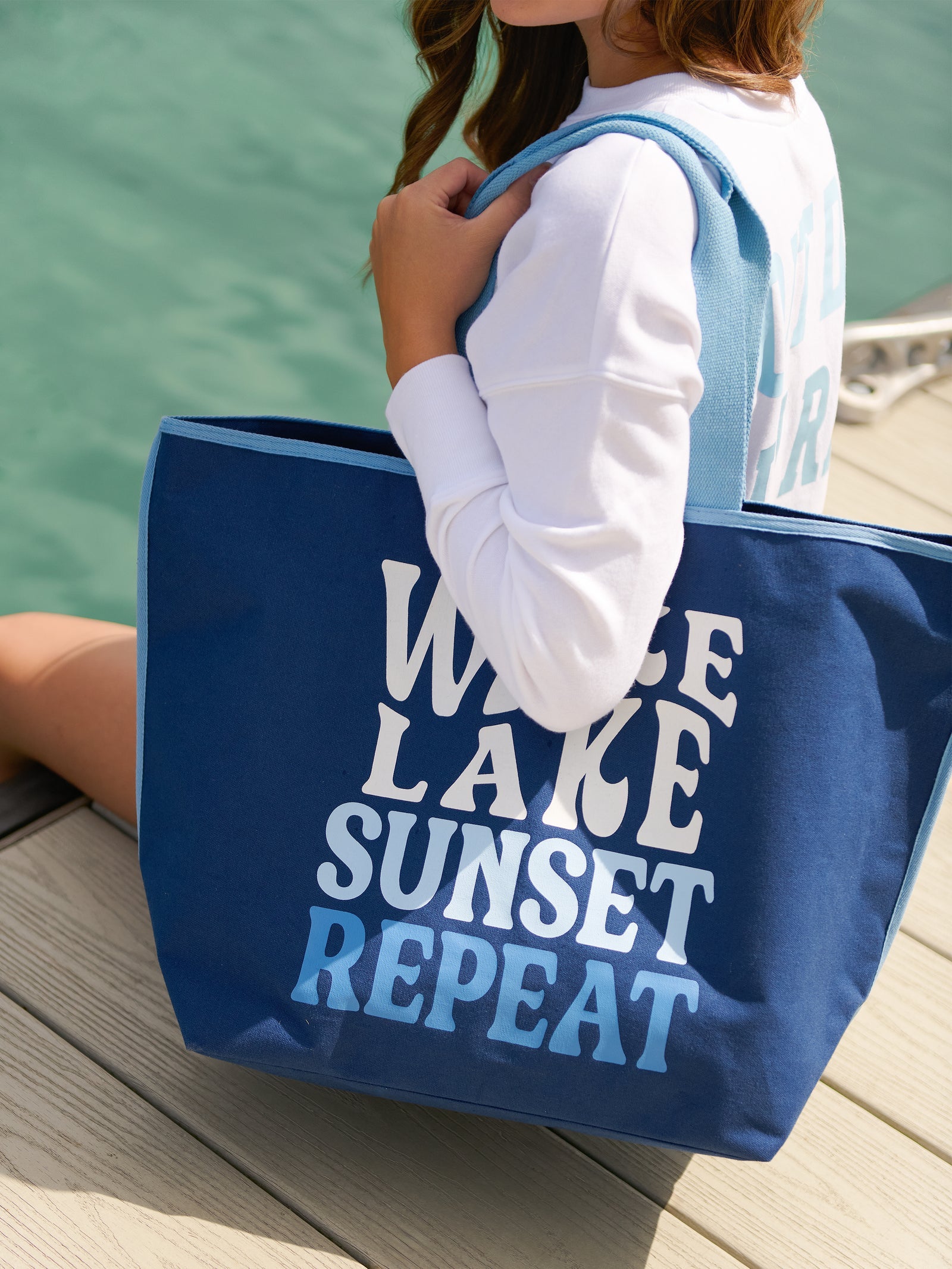 Wake, Lake, Sunset, Repeat Tote