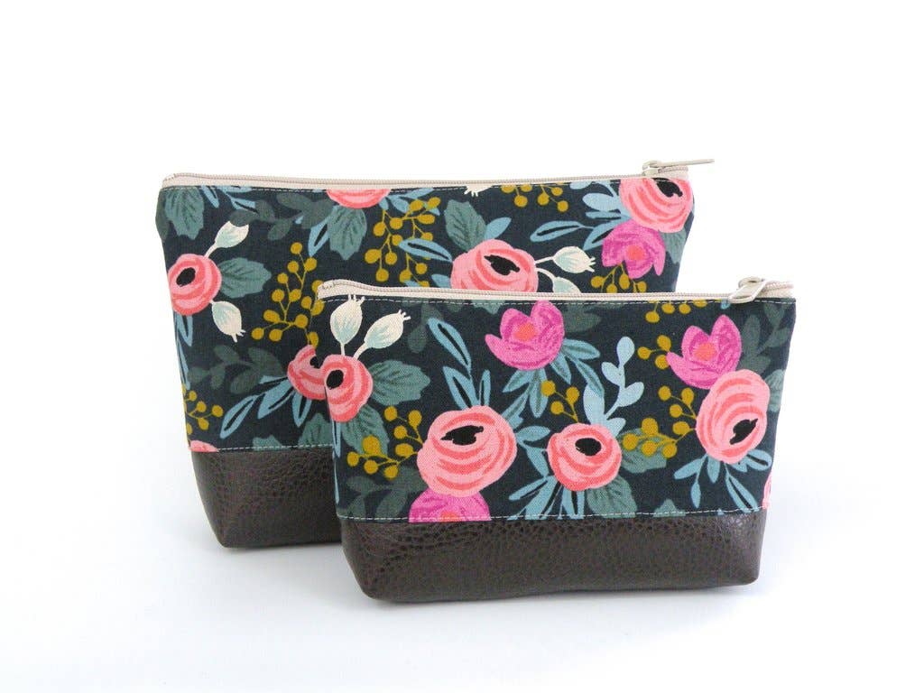 Large Cosmetic Clutch in Bright Floral