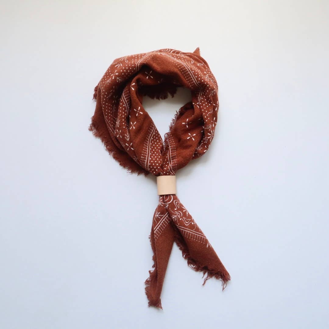Terracotta Classic Print Naturally Dyed Bandana