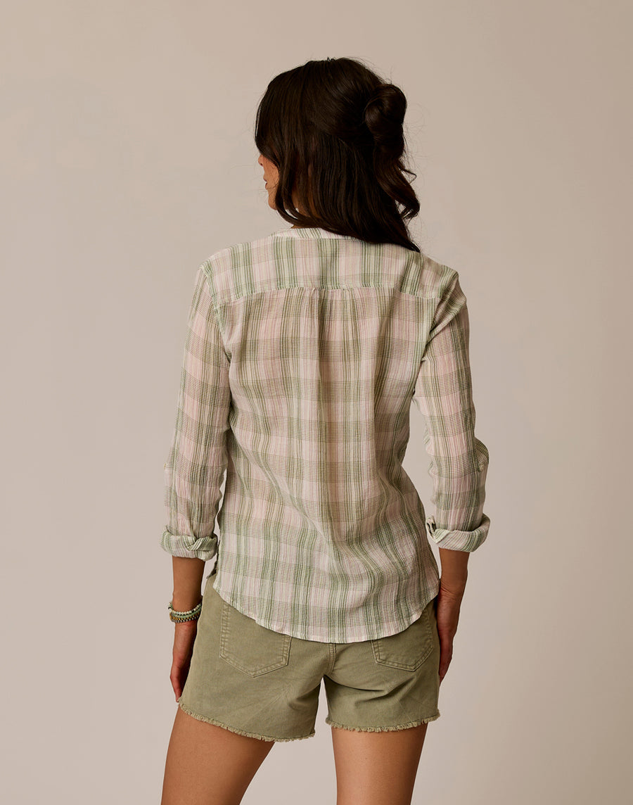 Dylan Gauze Shirt - Fatigue Multiplaid