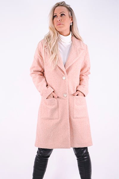 Pink Boucle Coat