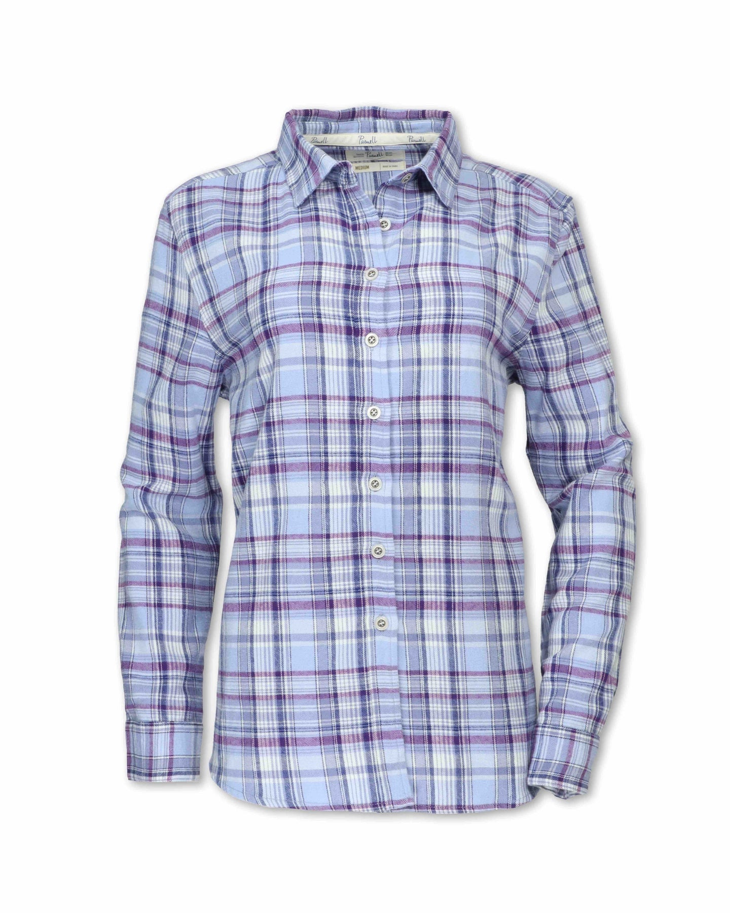 Plaid Flannel Shirt - Periwinkle