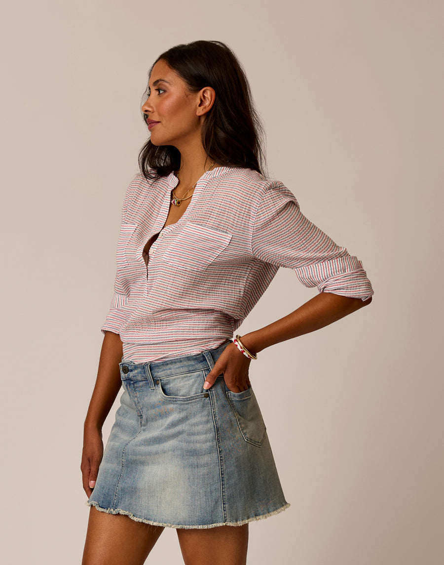 Dylan Gauze Shirt - Captain Stripe