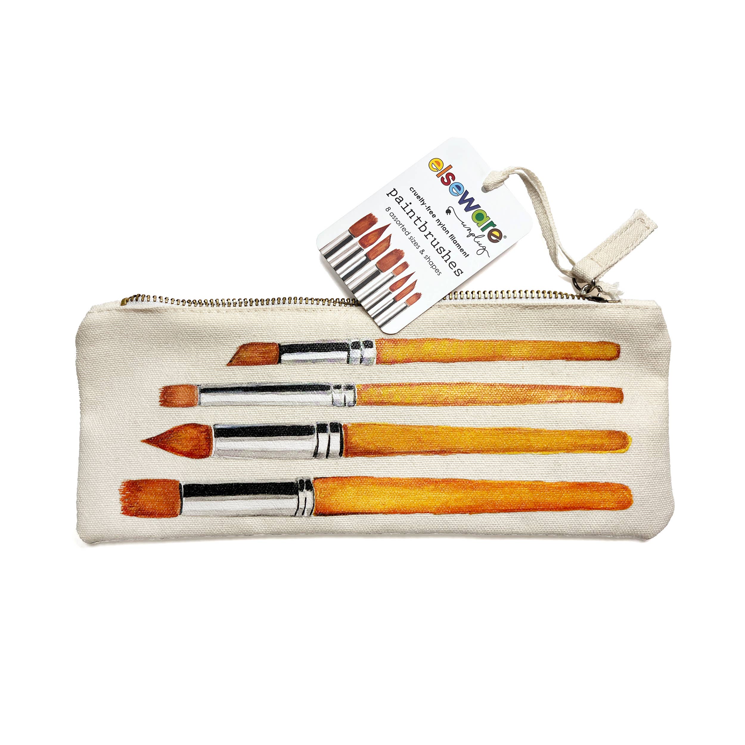 Paintbrush Set - Nylon Filament in Canvas Bag - 8 Assorted