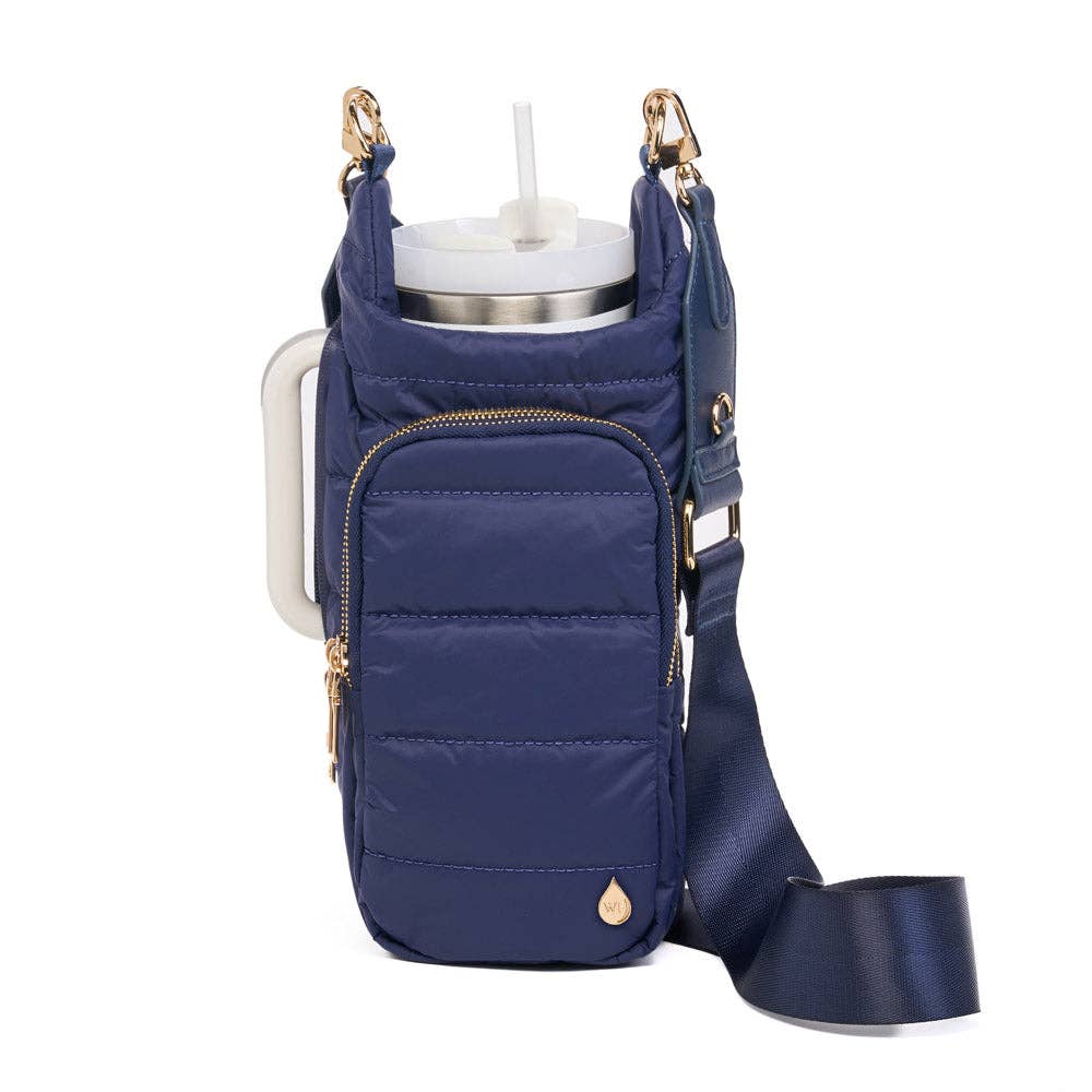 HydroBag® HANDLE™- Navy Matte with Solid Vegan Leather Trim