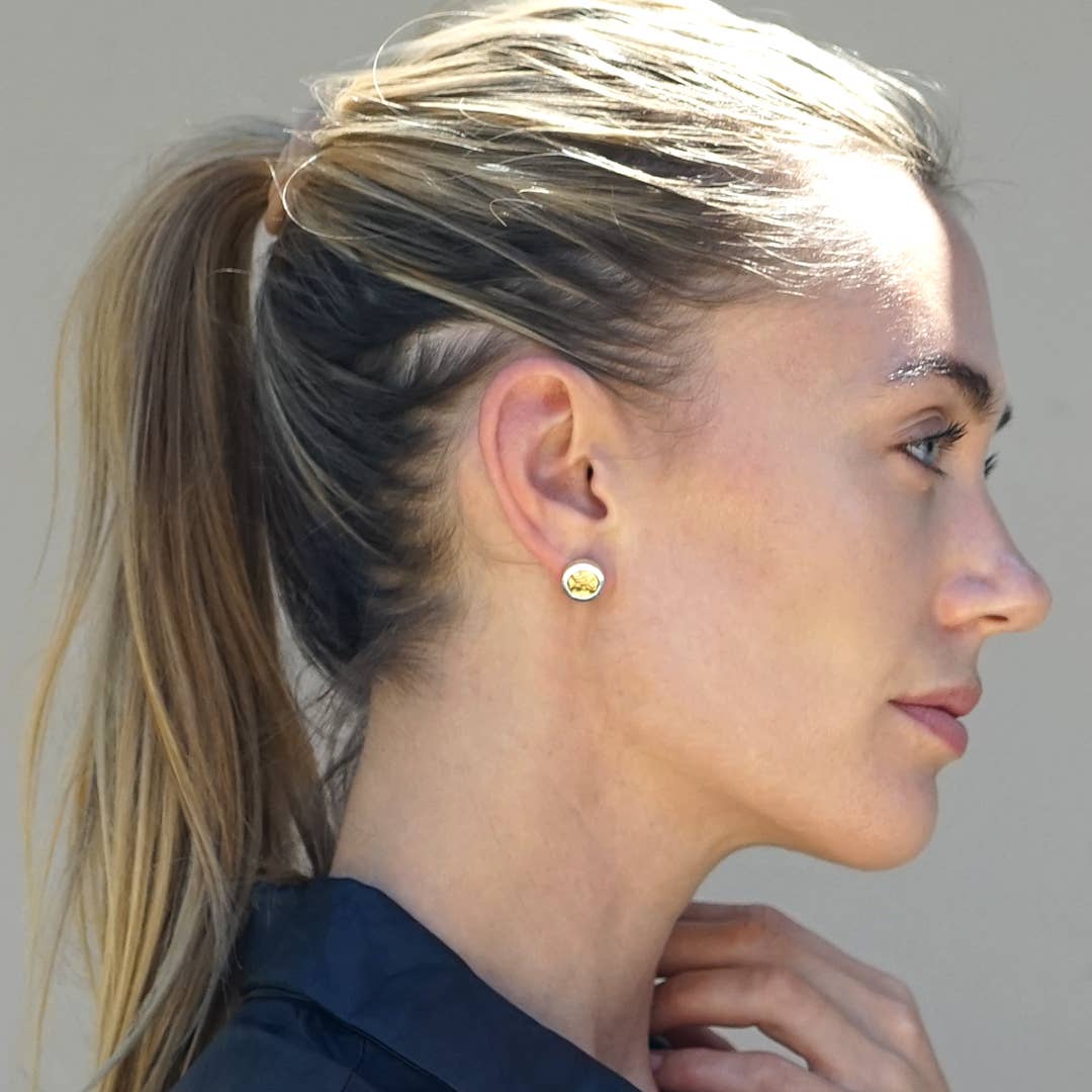 Silver Flora Coin Studs