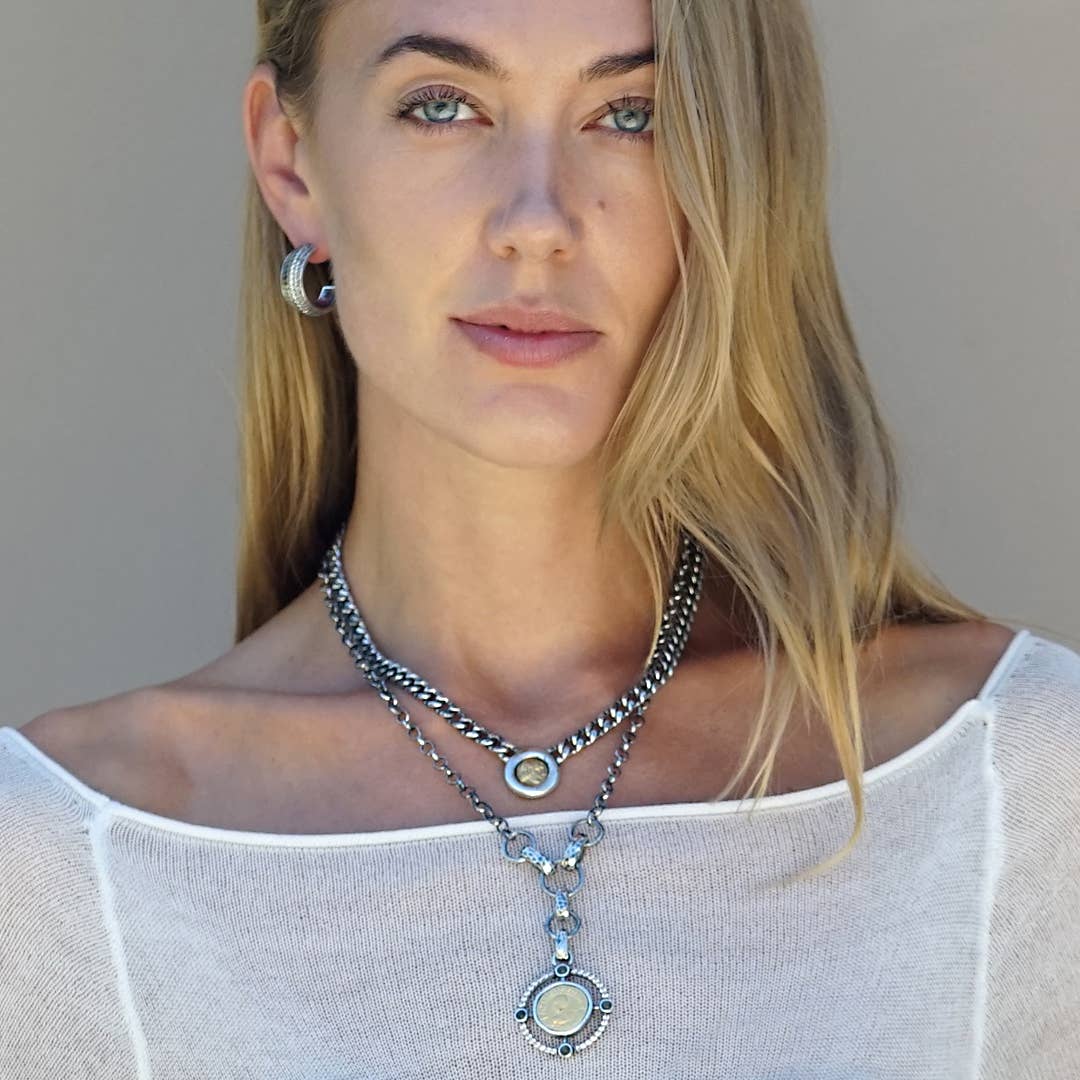 Vintage Silver Miko Coin Necklace