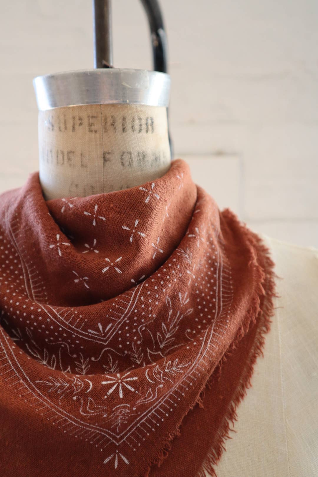 Terracotta Classic Print Naturally Dyed Bandana