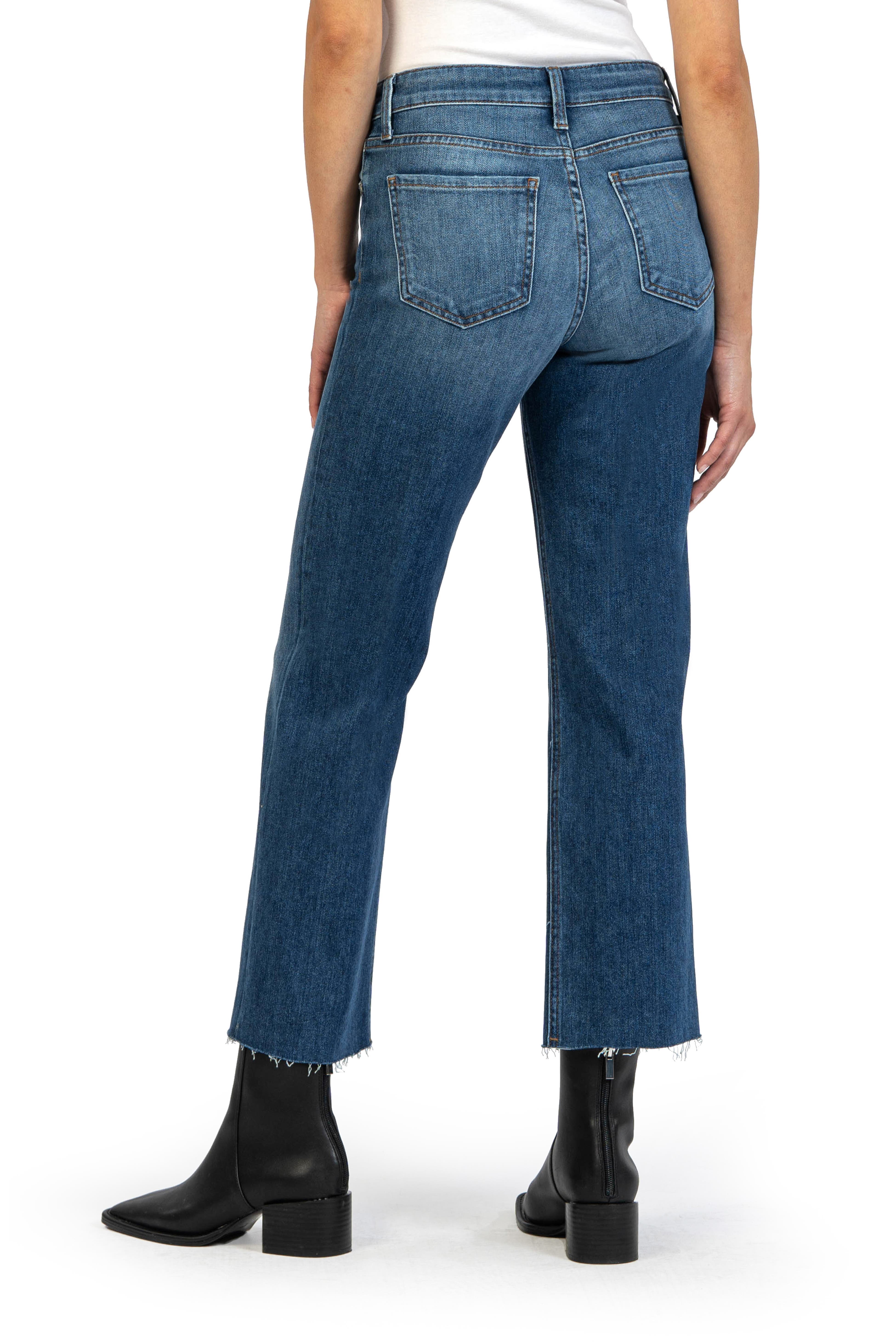 High Rise Kelsey Fab Ab Ankle Flare -Improve w/ Euro Base Wash
