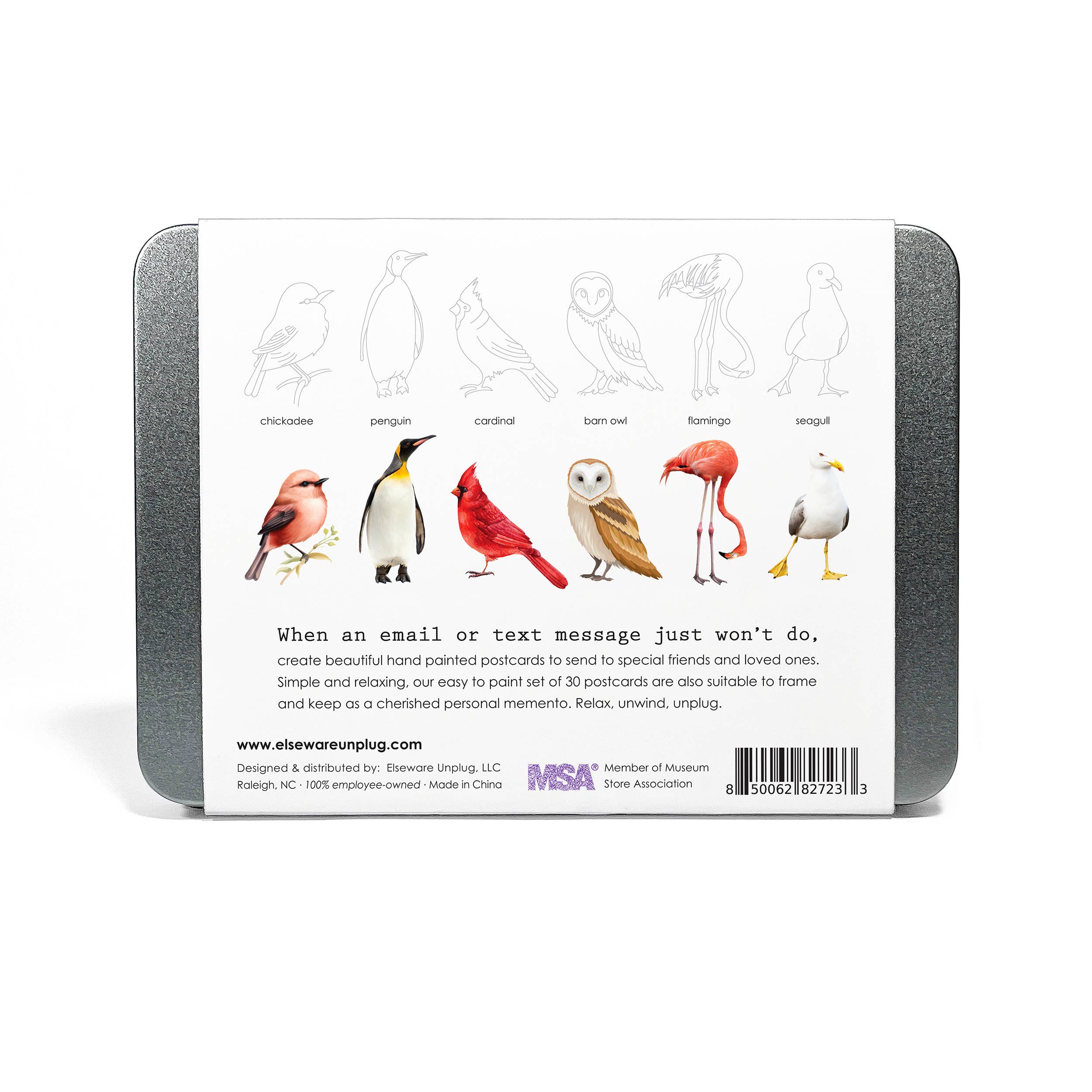 Coloring Postcards w/ 6 Bird Designs (30cards)