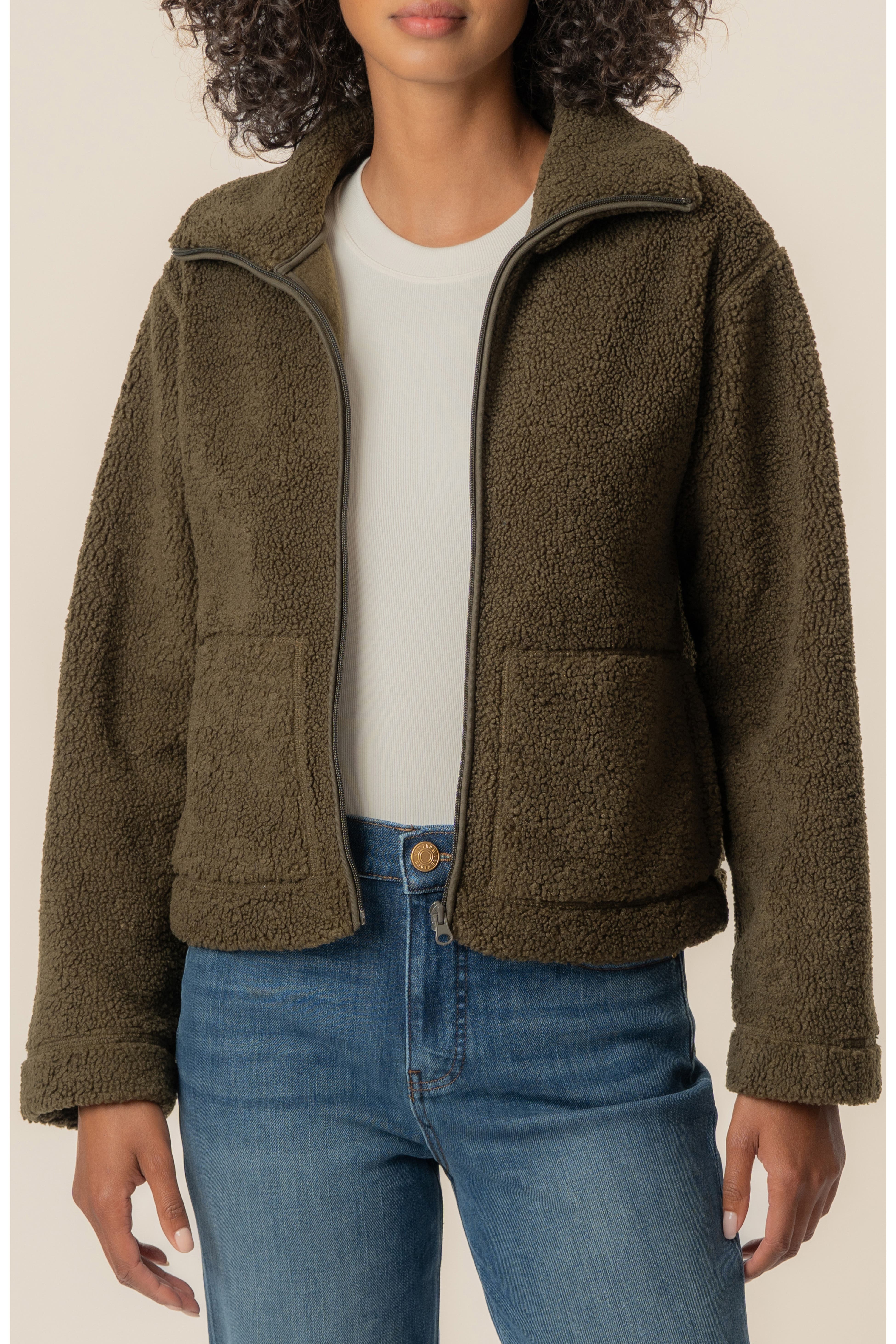 Dena Faux Shearling Zip