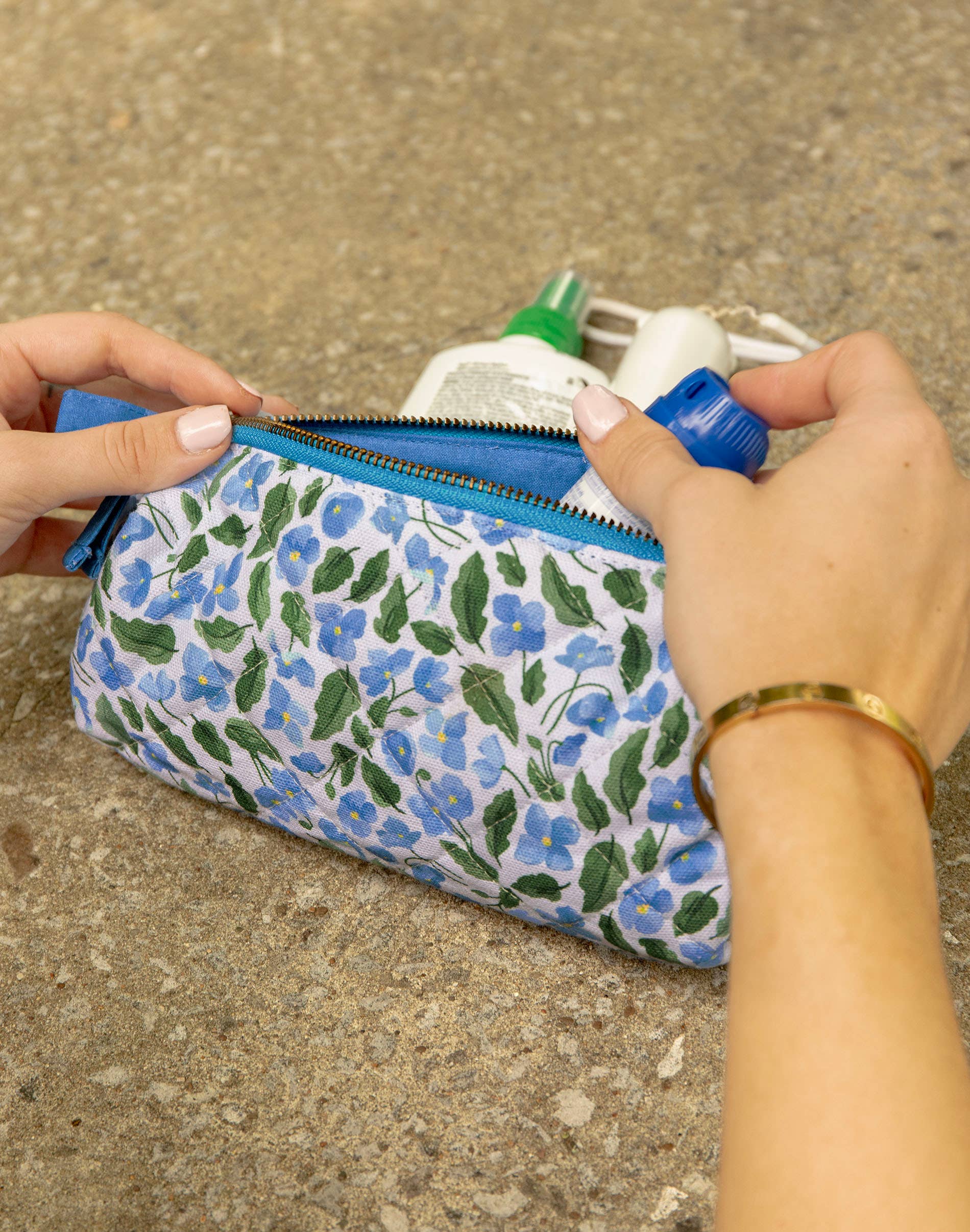 Poppies Quilted Pencil Pouch