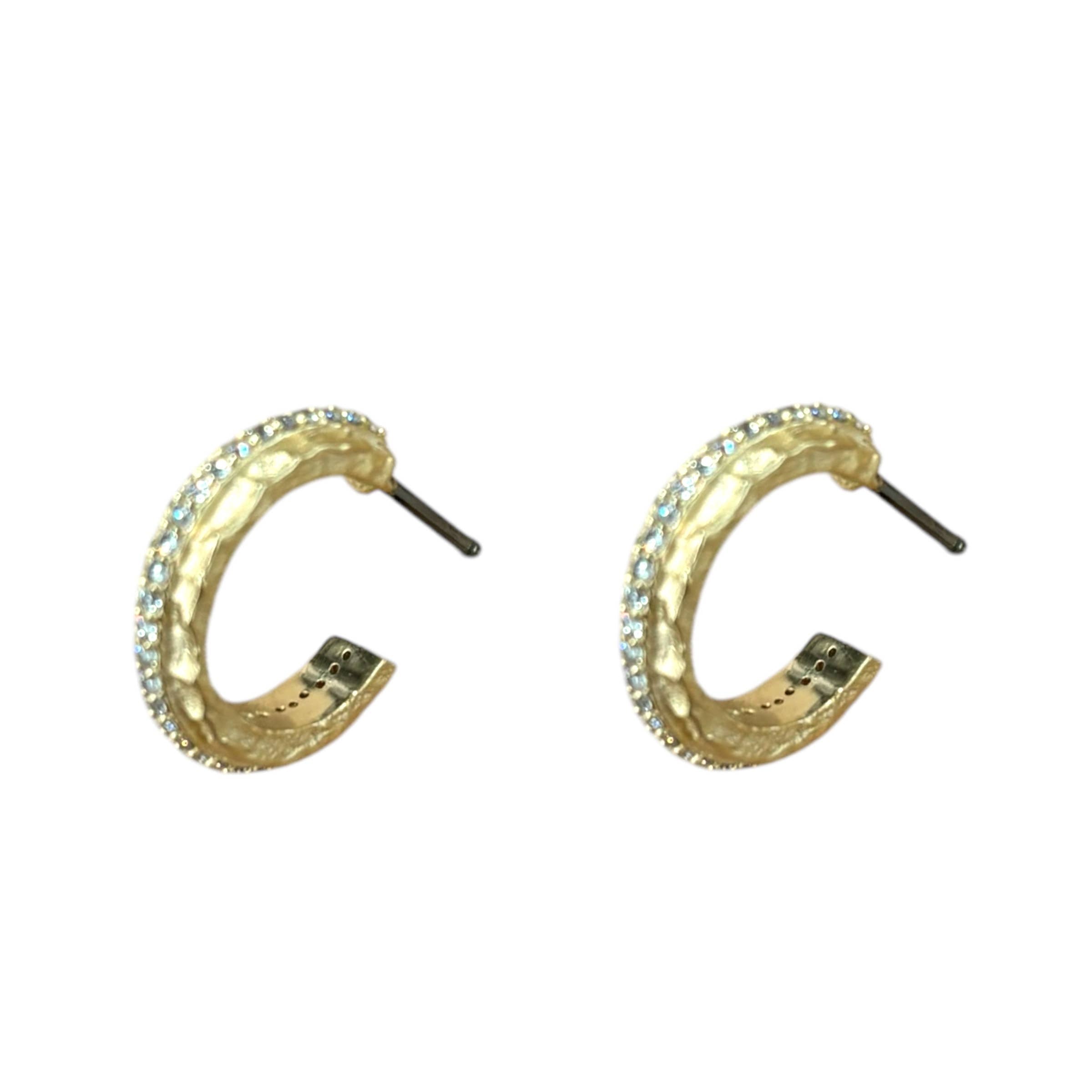 Mini Gold Egy Crystal Thin Hoops
