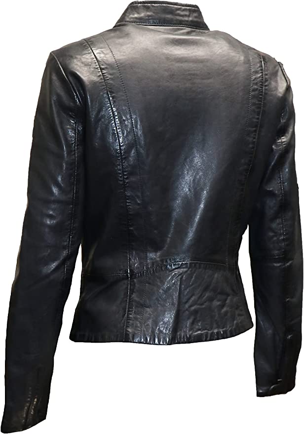Chessy RF Leather Jacket - Dark Navy