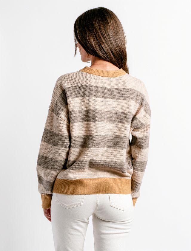 London Crew Neck Sweater - Beige Multi