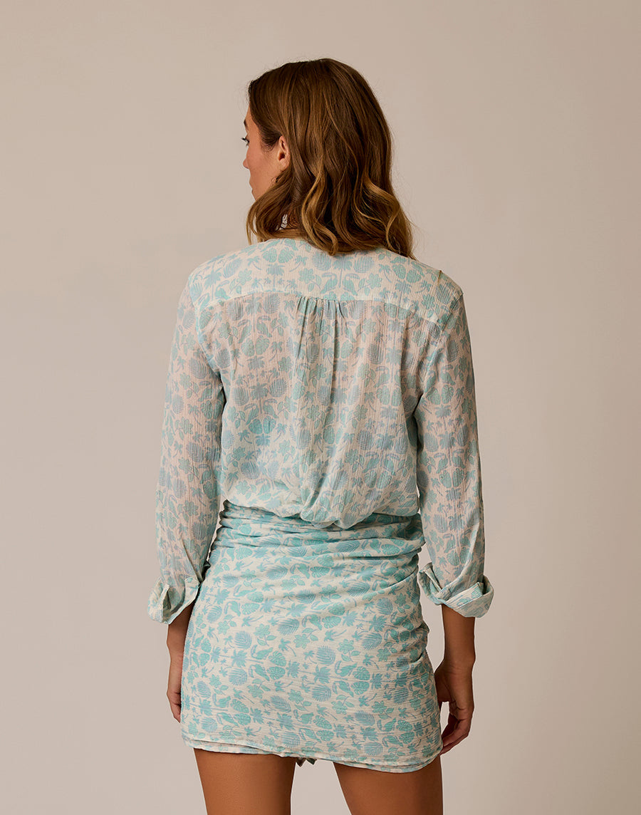 Dylan Gauze Shirt - Cloud Maitai