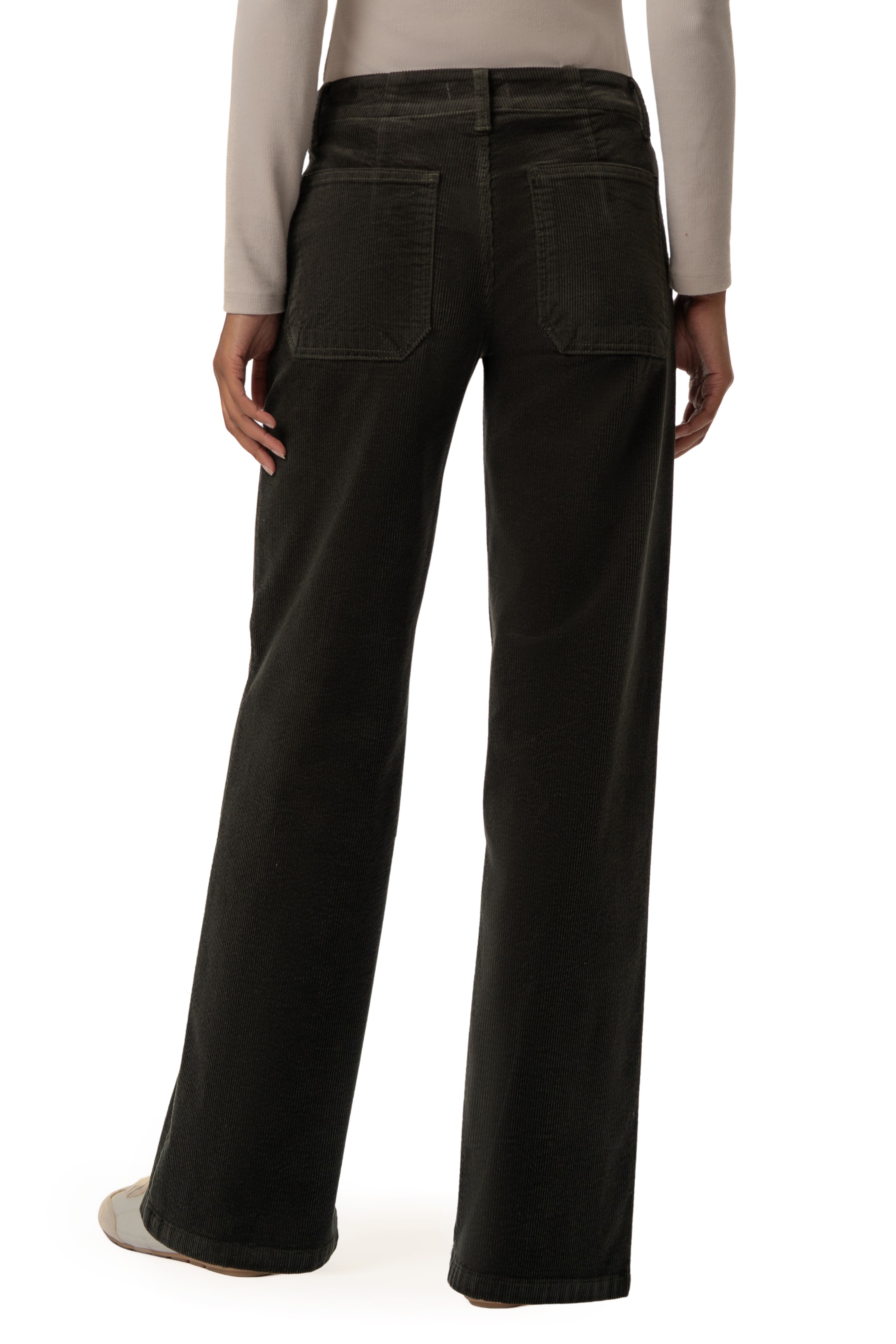 The Jean High Rise Wide Leg - Forest Corduroy