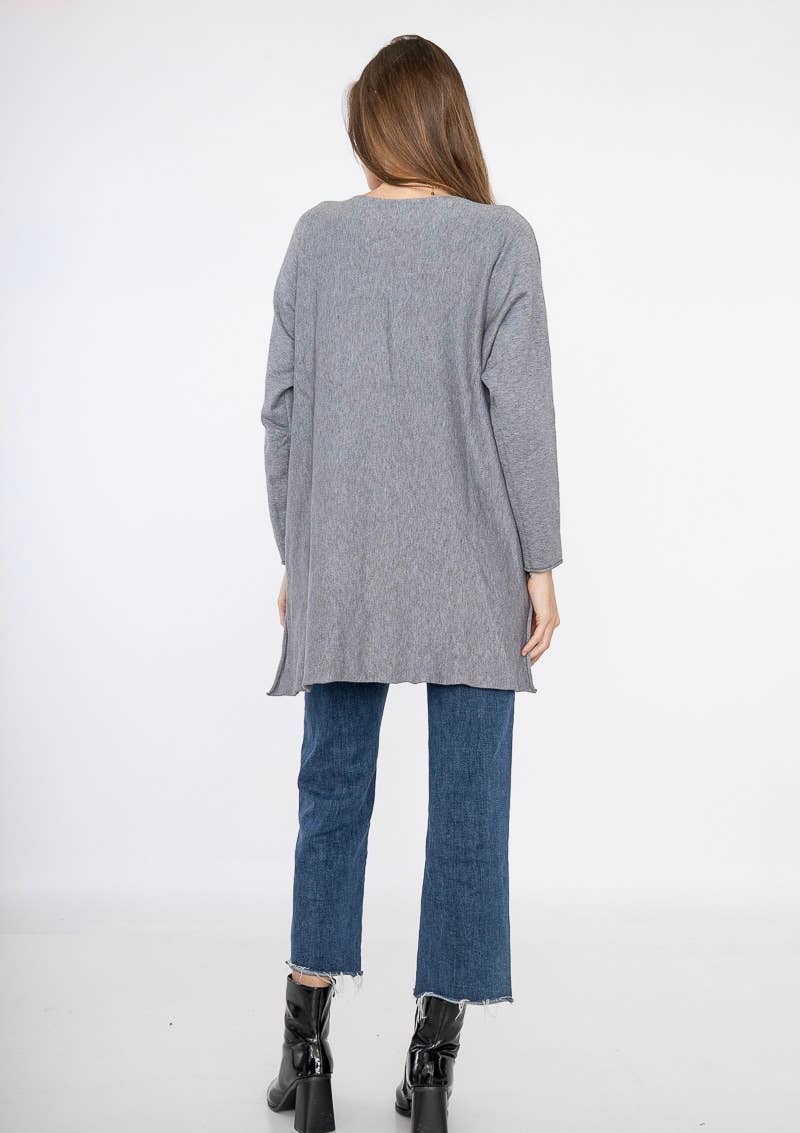 LINEN & COTTON HOUSE - SWEATER 21145/FALL WINTER CLOTHING: GREY