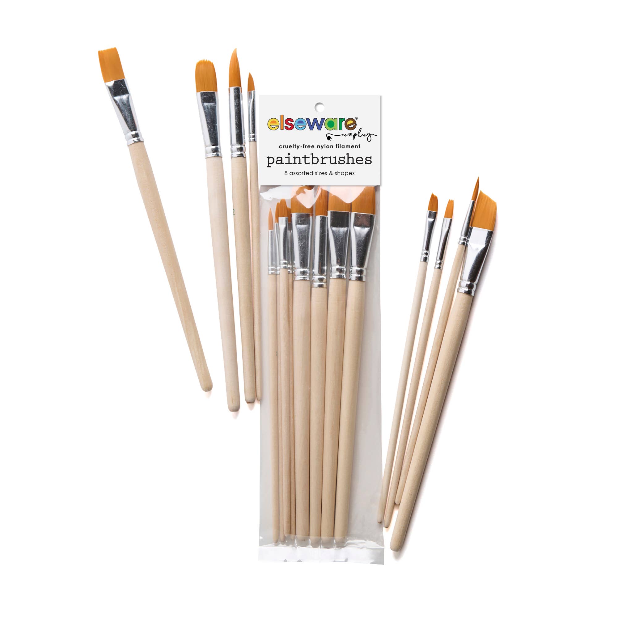 Paintbrush Set - Nylon Filament- 8 Assorted