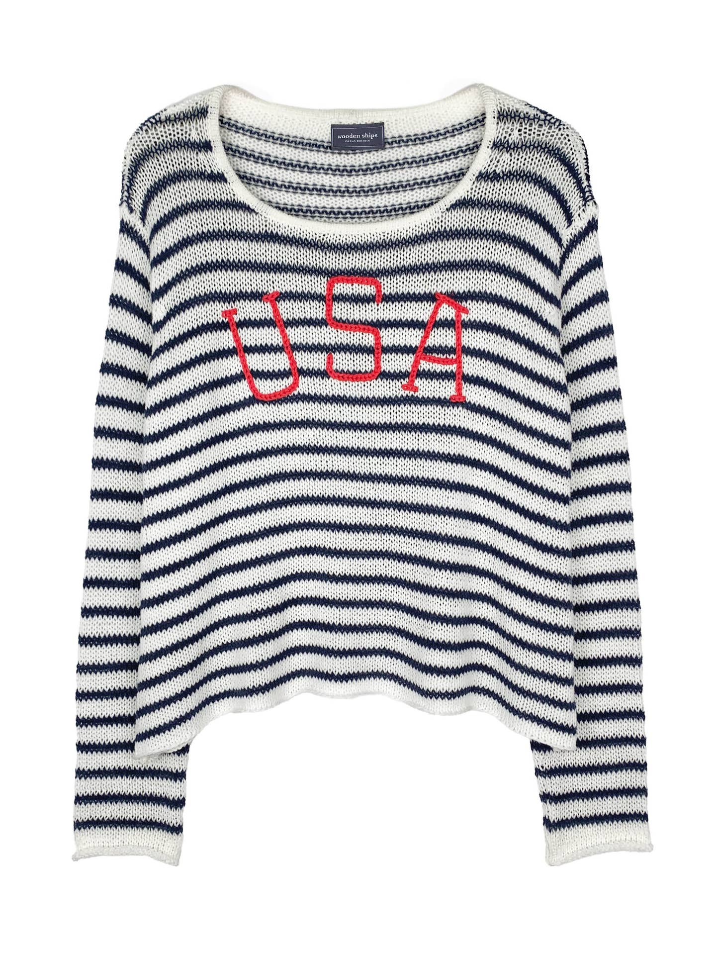 USA Striped Crewneck Sweater