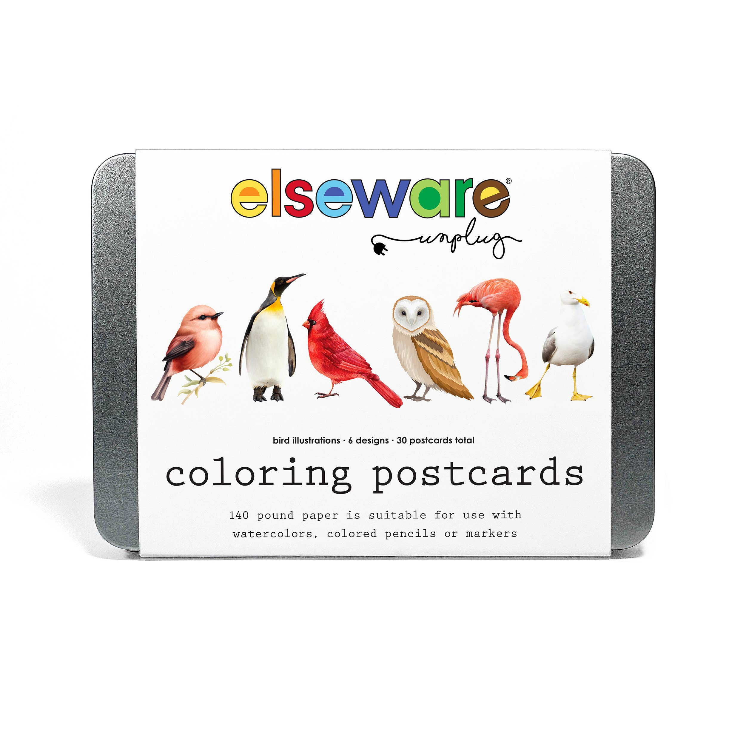 Coloring Postcards w/ 6 Bird Designs (30cards)