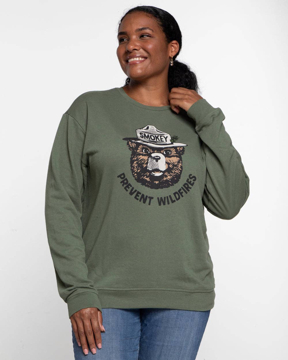 Smokey Retro Unisex Sweatshirt: Conifer Green