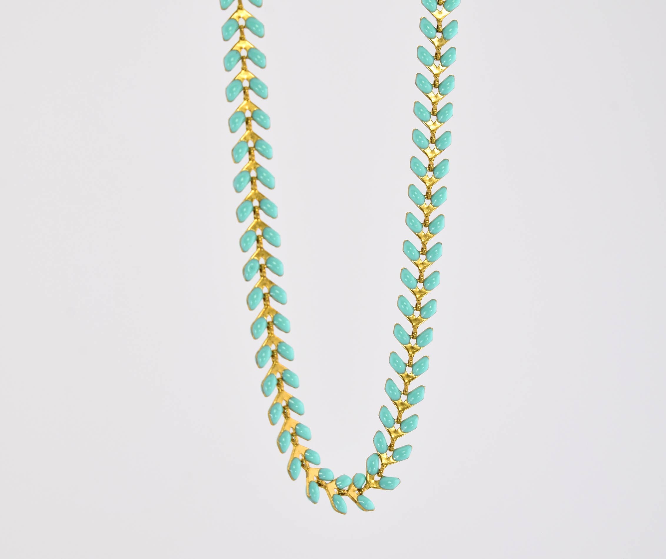Artemis Turquoise Enamel Arrow Chain Necklace