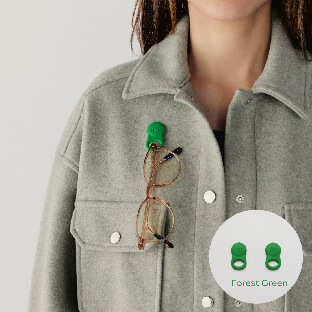 Magnetic Glasses Clip: Olive Green