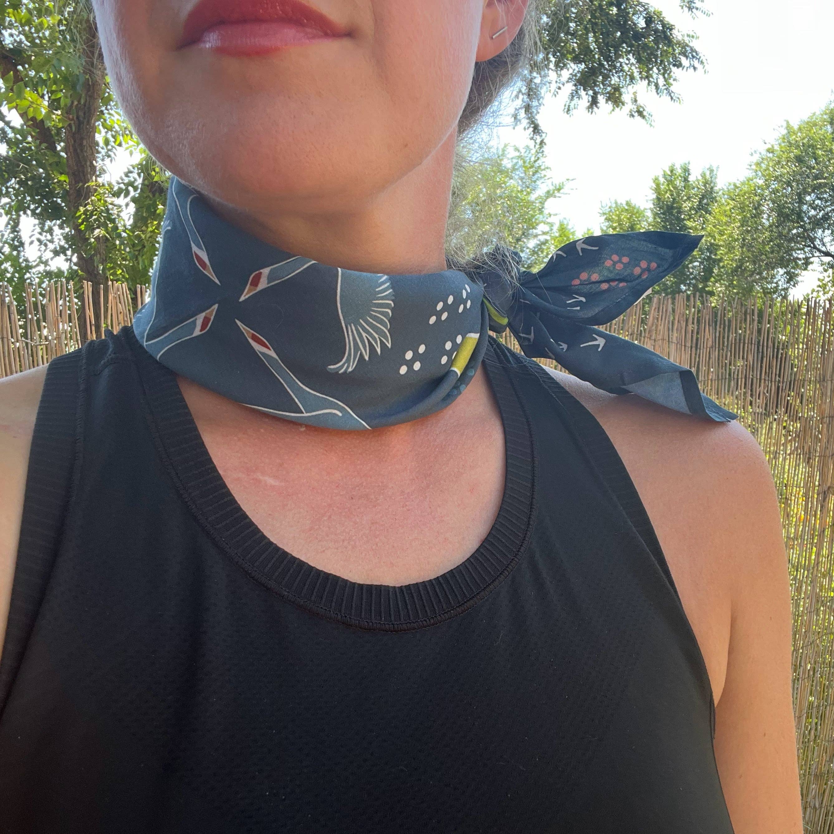 Sandhill Crane Bandana in Organic Cotton