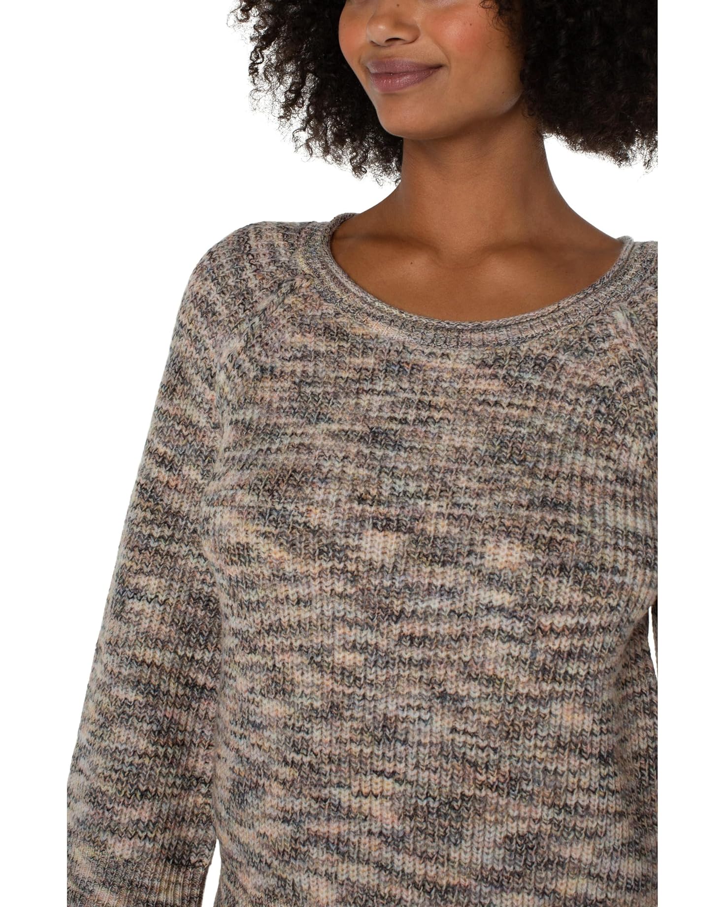 Crew Neck Wide Sleeve Pullover - Soft Sunset Spacedye