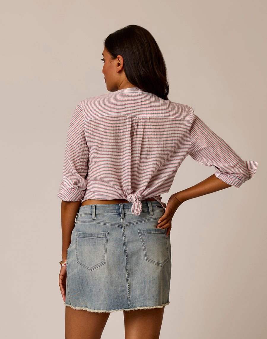 Dylan Gauze Shirt - Captain Stripe