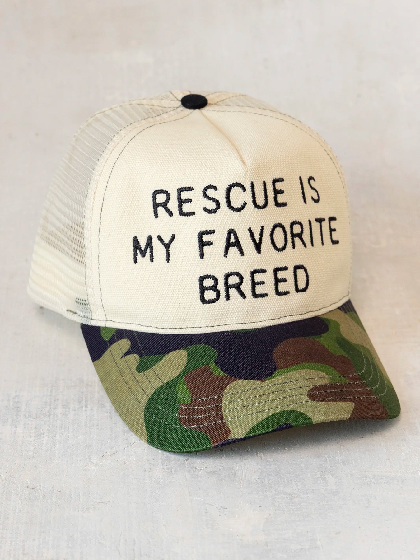 Embroidered Hat - Rescue Is My Favorite Breed