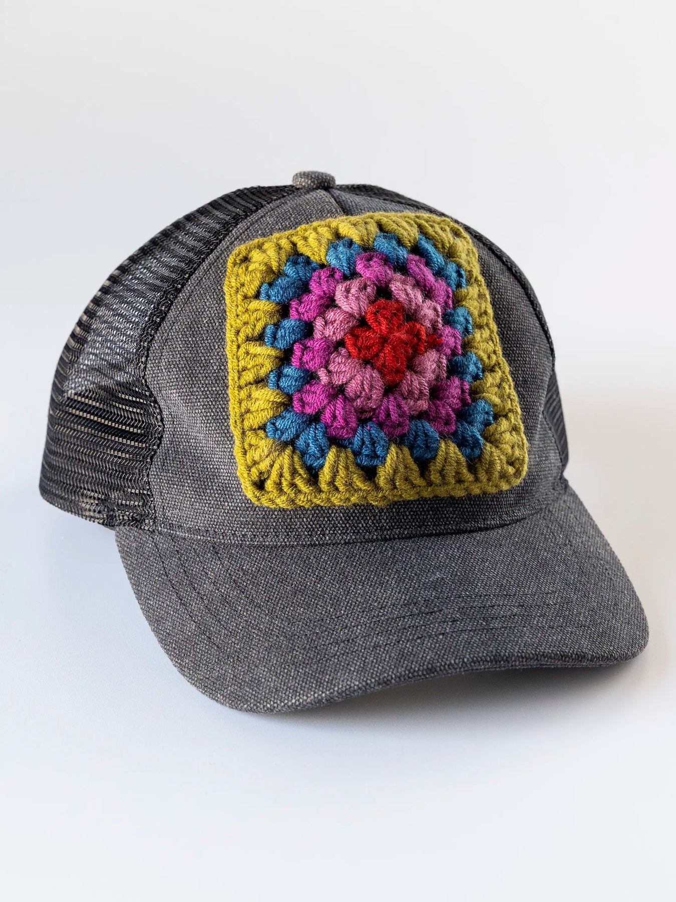 Granny Square Trucker Hat