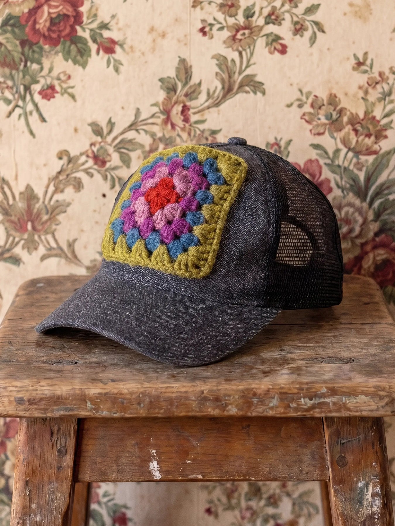 Granny Square Trucker Hat