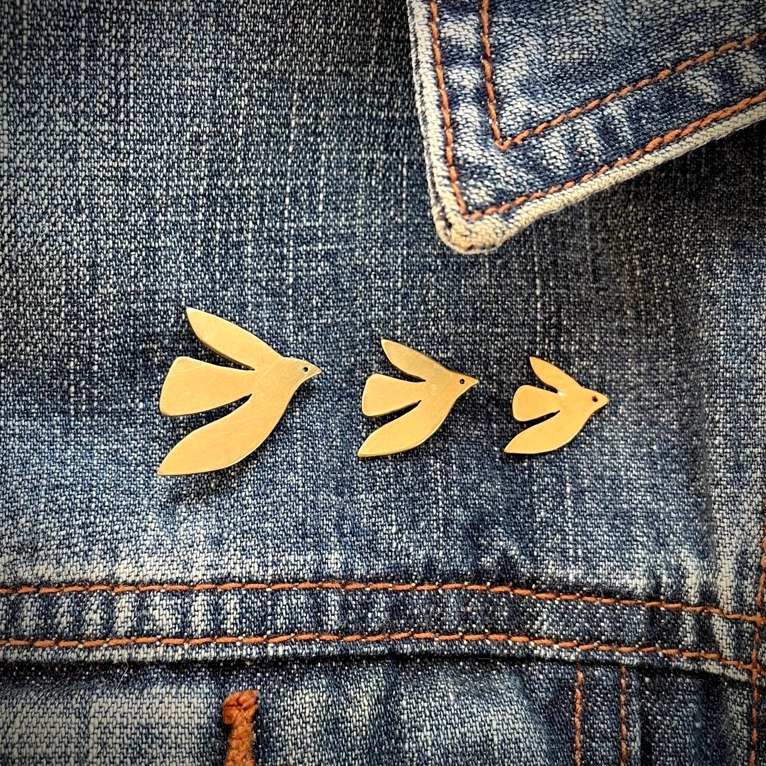 Brass Dove Pins