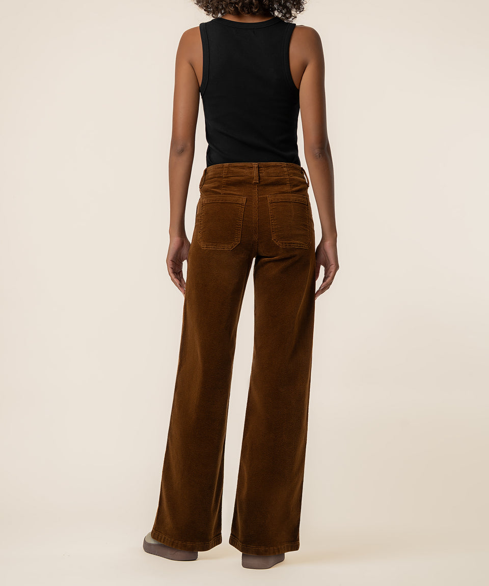 Jean Corduroy High Rise Wide Straight Leg in Nutmeg