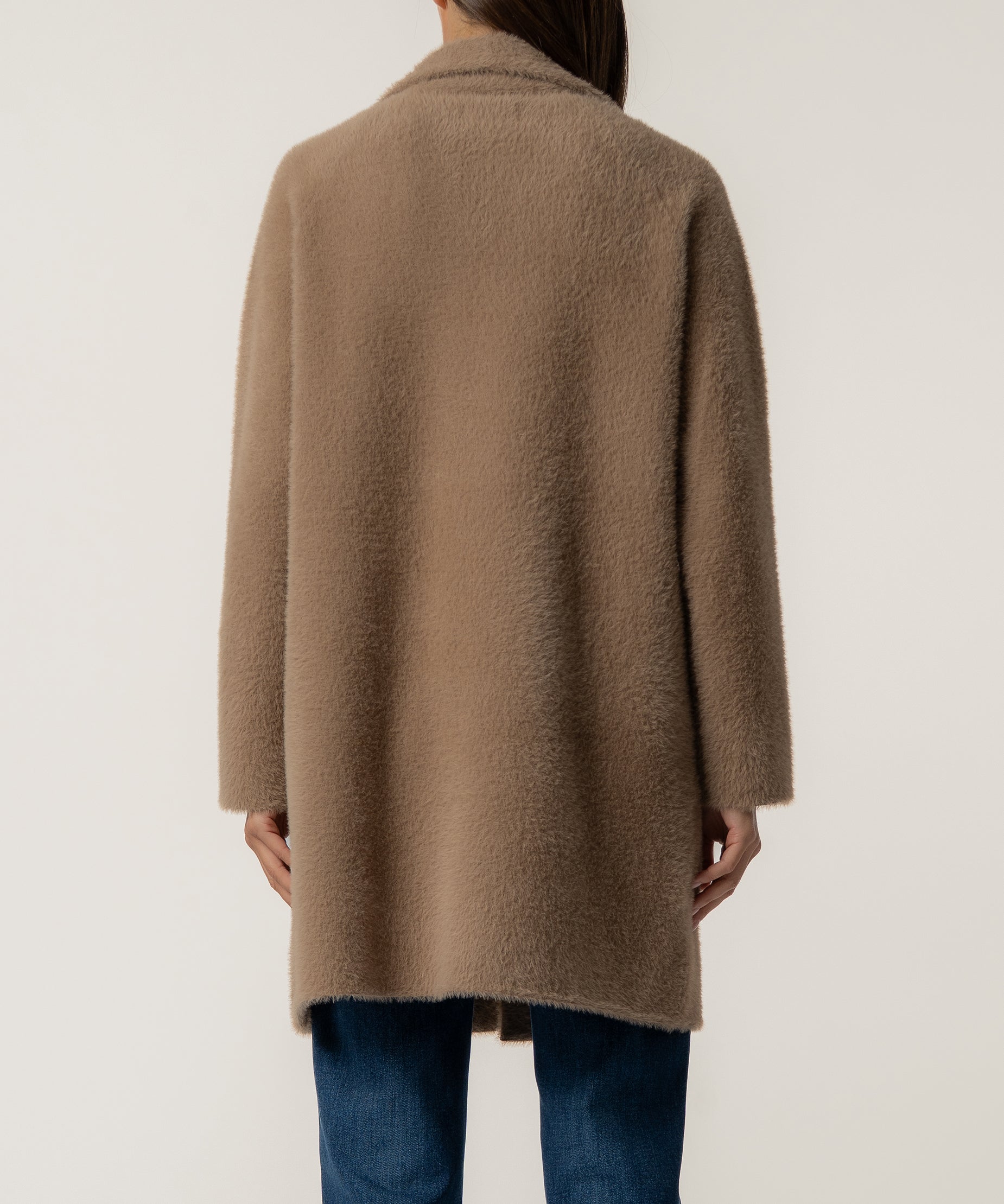 Blythe Long Sweater Jacket in Tan