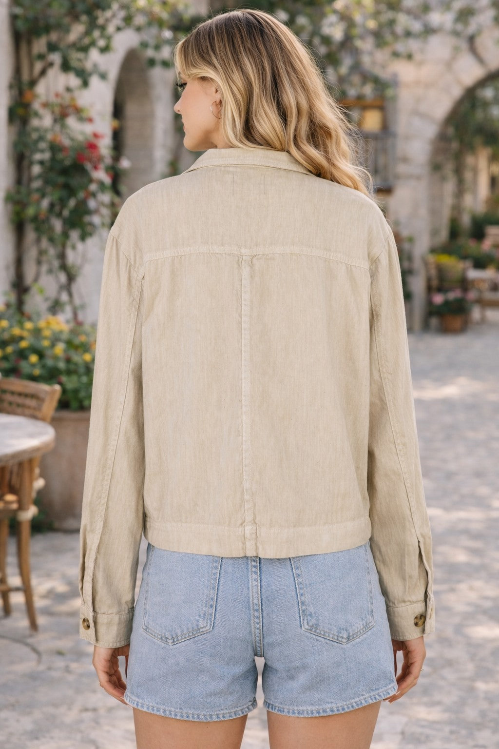 Bellamy Linen Blend Shirt Jacket - Sand