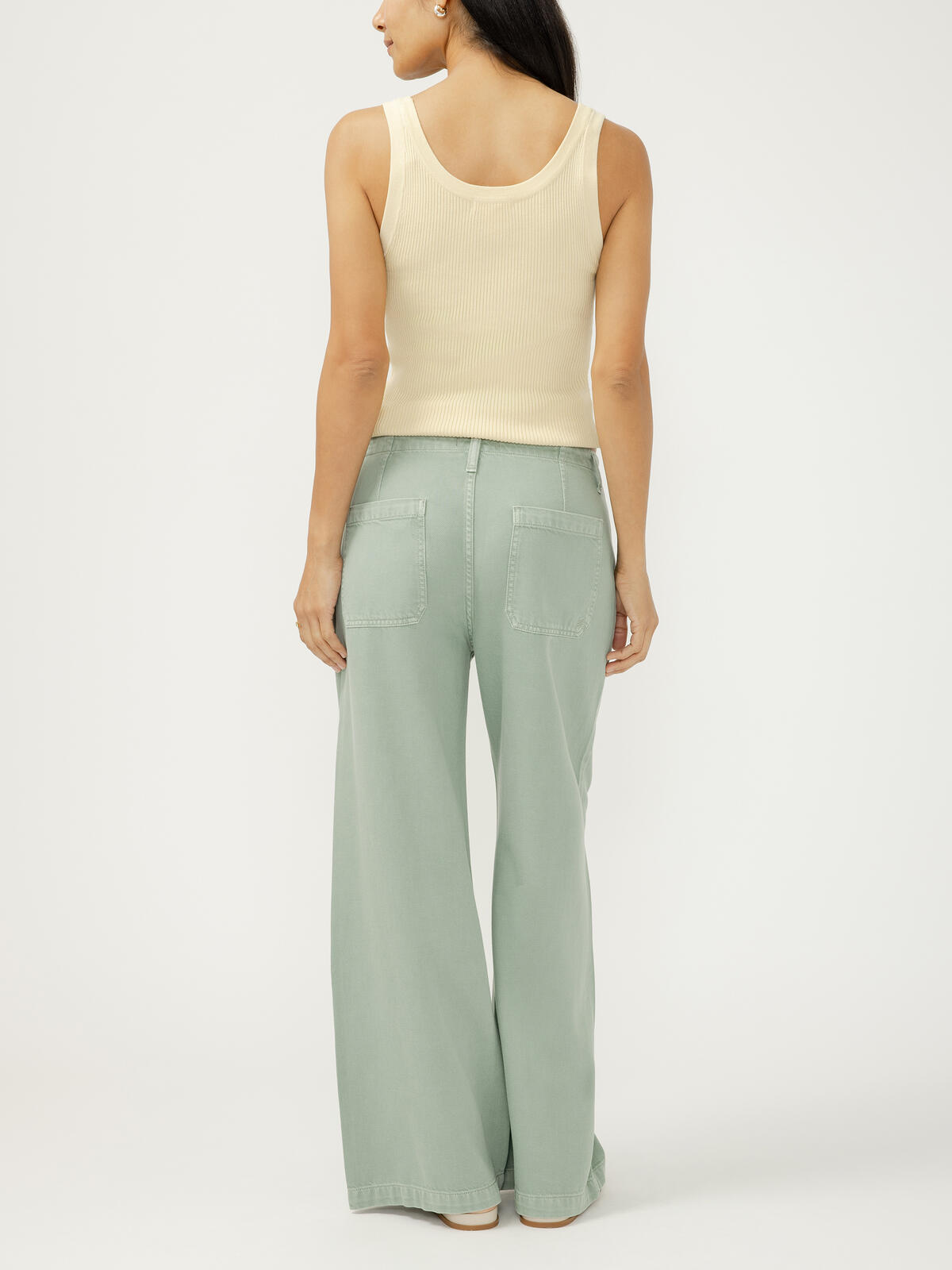 Wide Leg Drawstring Beach Pant - Sage Green