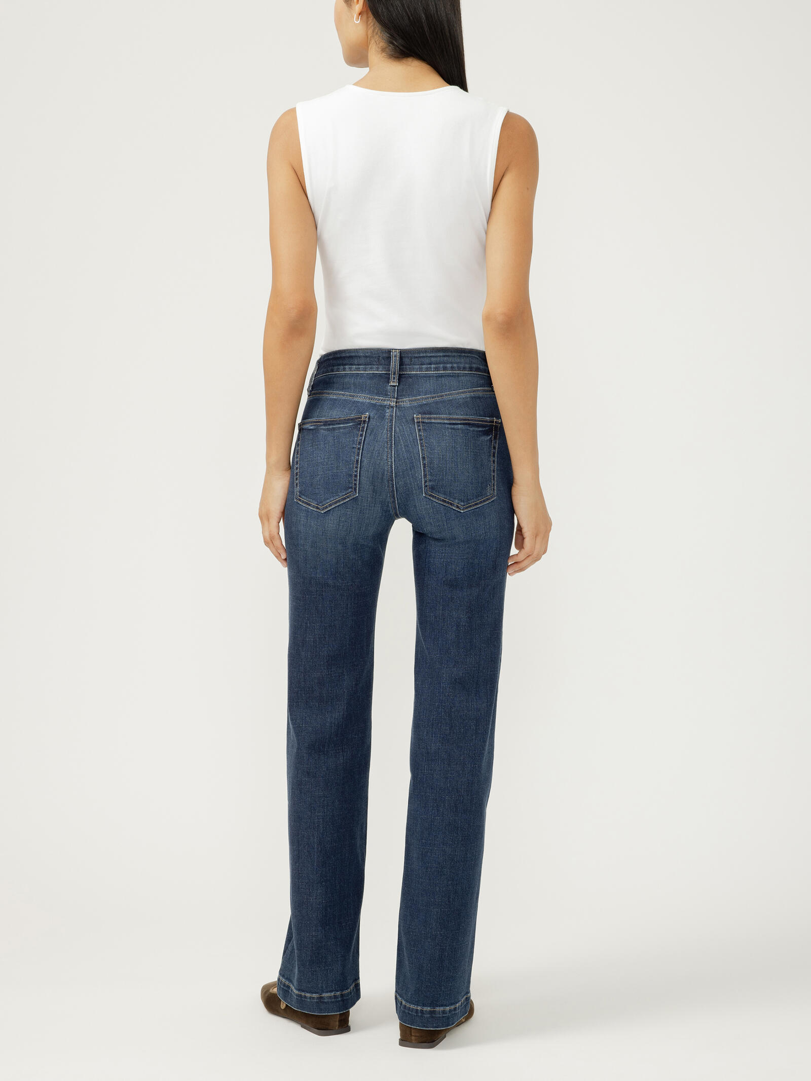 Avery High Rise Trouser Leg Luxe Stretch Jeans