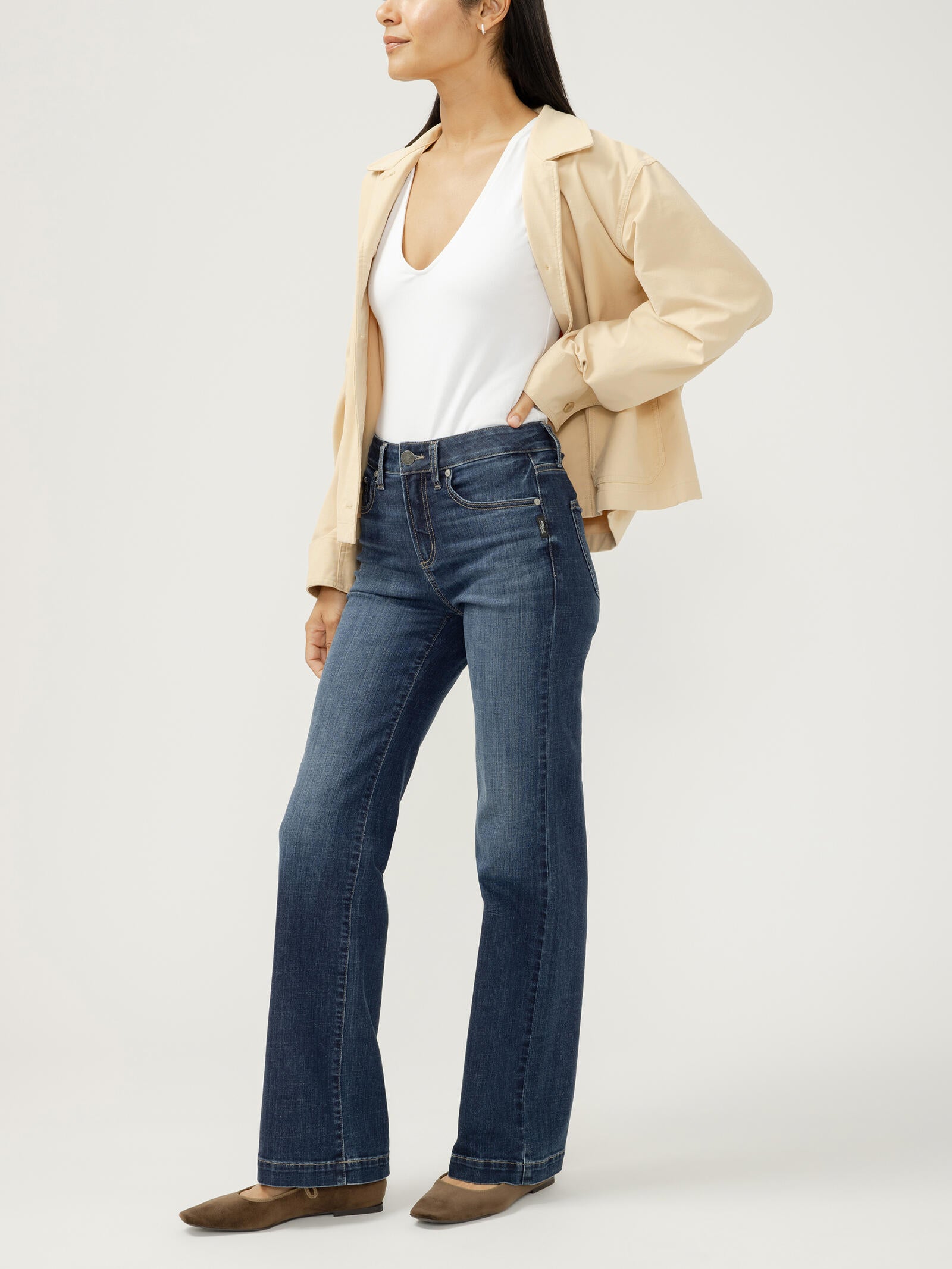 Avery High Rise Trouser Leg Luxe Stretch Jeans